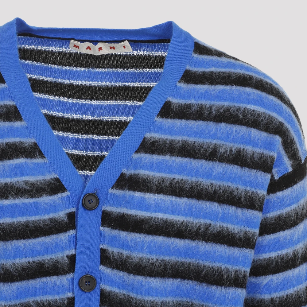 Marni Blauwe Cardigan Sweater Blue Heren