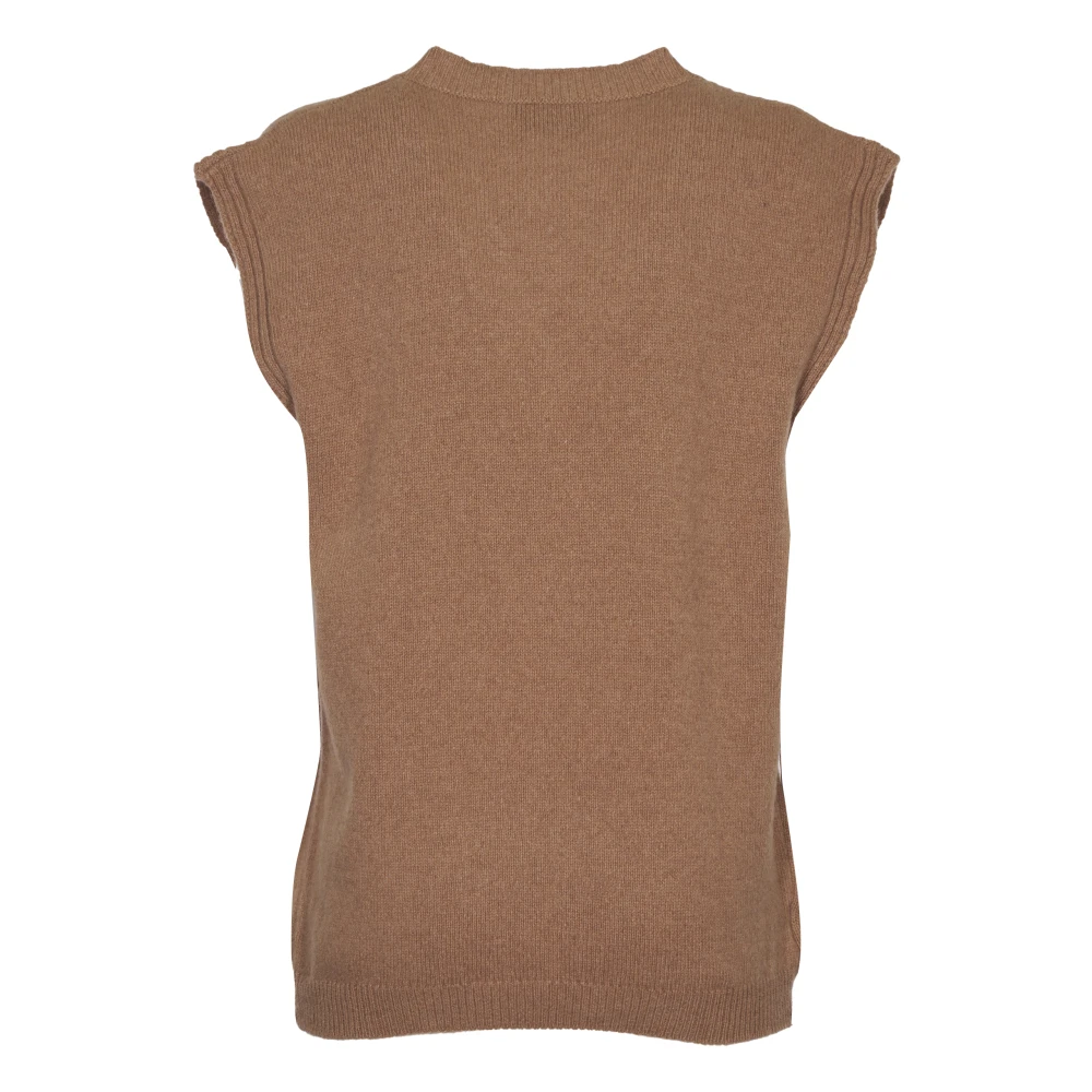 Daniele Fiesoli Bruine Kasjmier Sweater Vest Brown Dames