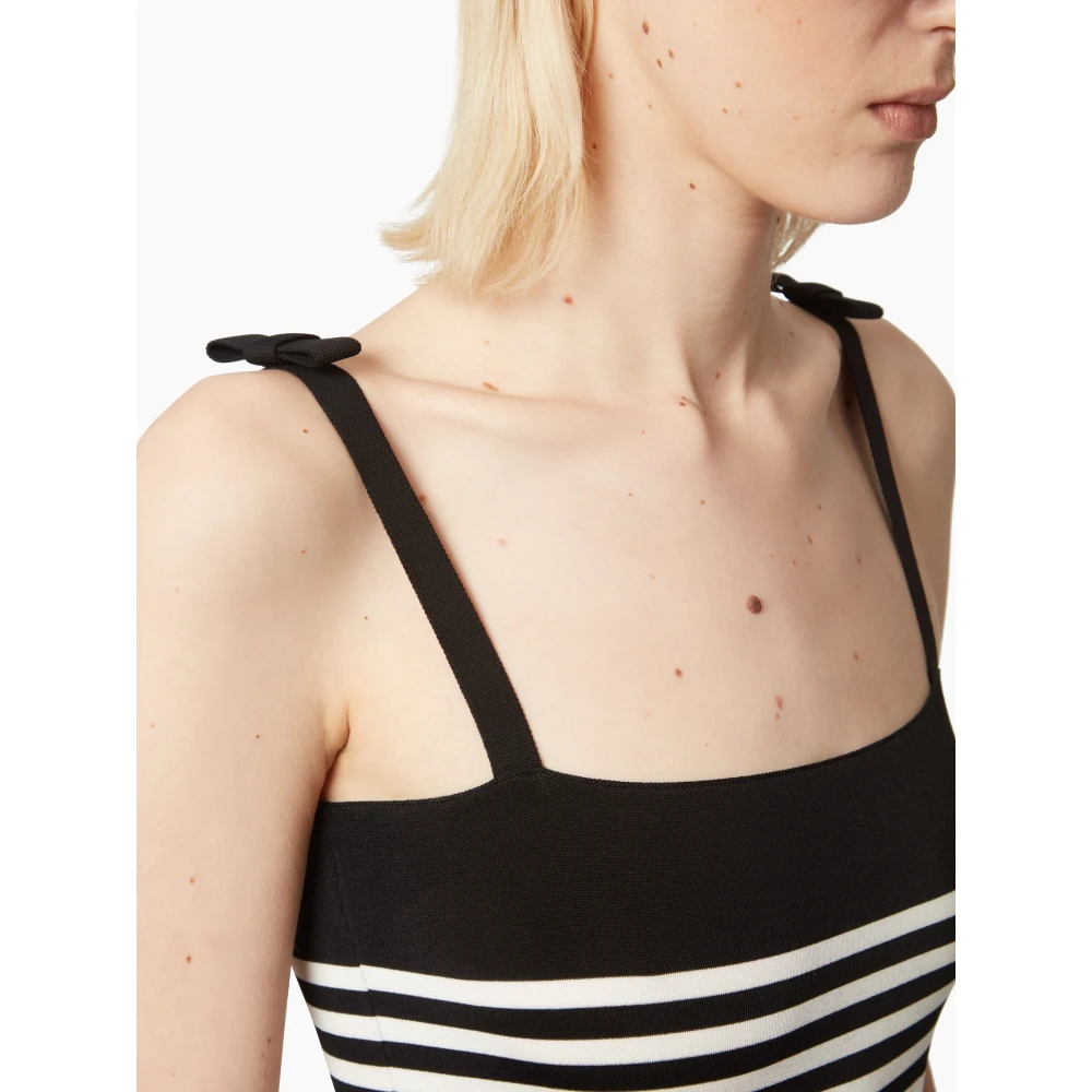 Nina Ricci Gestreepte Gebreide Tank White Dames