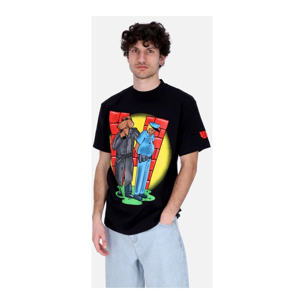HUF Zwarte T-shirt met Logo Print Black Heren