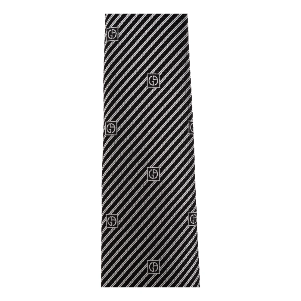 Giorgio Armani Zijden stropdas Black Heren
