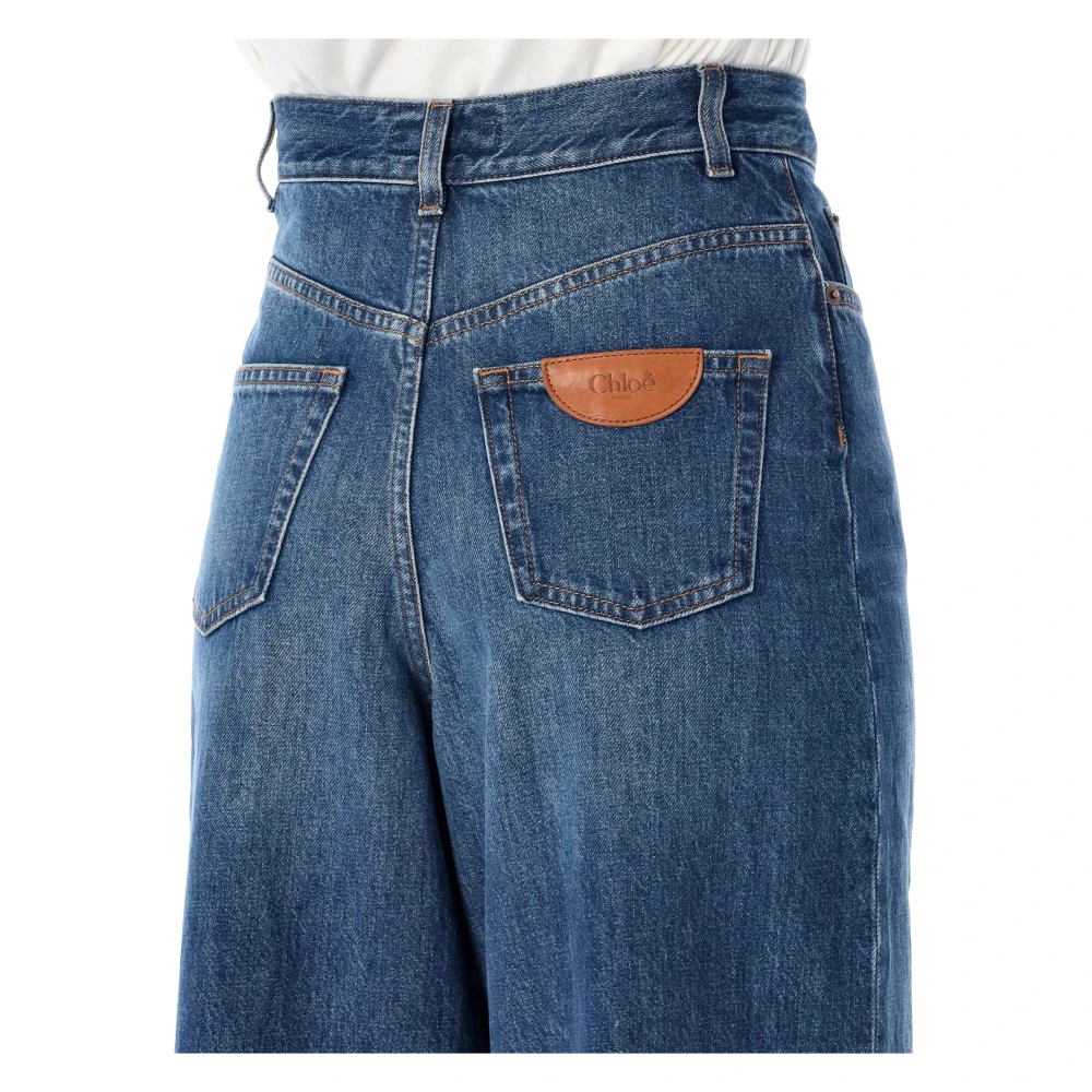 Chloé Hoge taille wijd uitlopende spijkerbroek Blue Dames