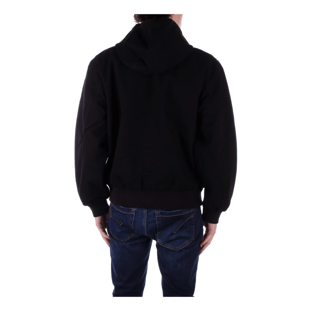 Carhartt WIP Capuchon Logo Jas Rits Voorzakken Black Heren