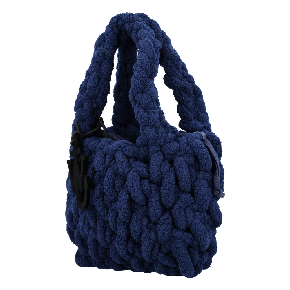 JW Anderson Navy Shearling Deken Tas Blue Dames