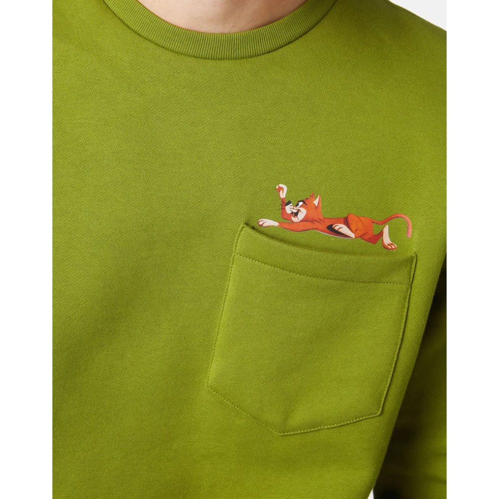 Iceberg Sweatshirt met Yogi-print Green Heren