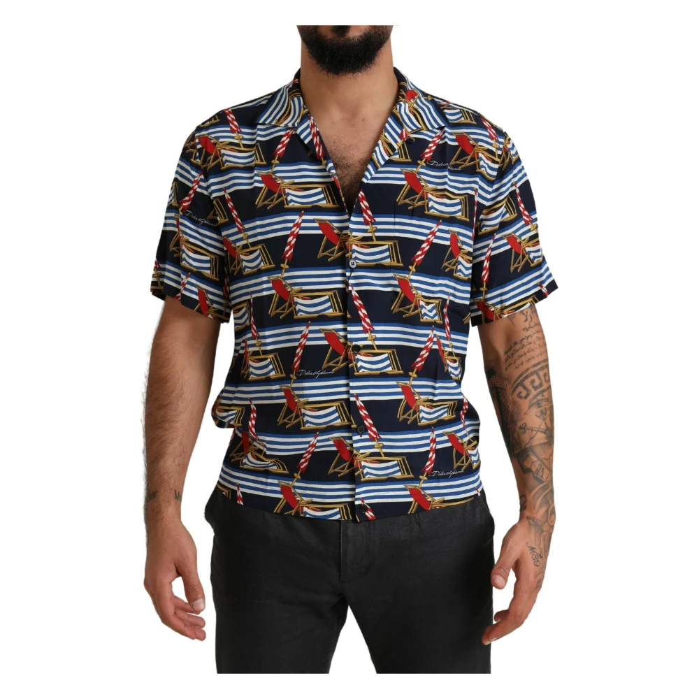 Dolce & Gabbana Men's Multicolor Elegant Silk Casual Shirt Medium