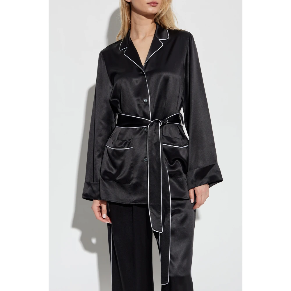 Dolce & Gabbana Zijden shirt met riem Black Dames