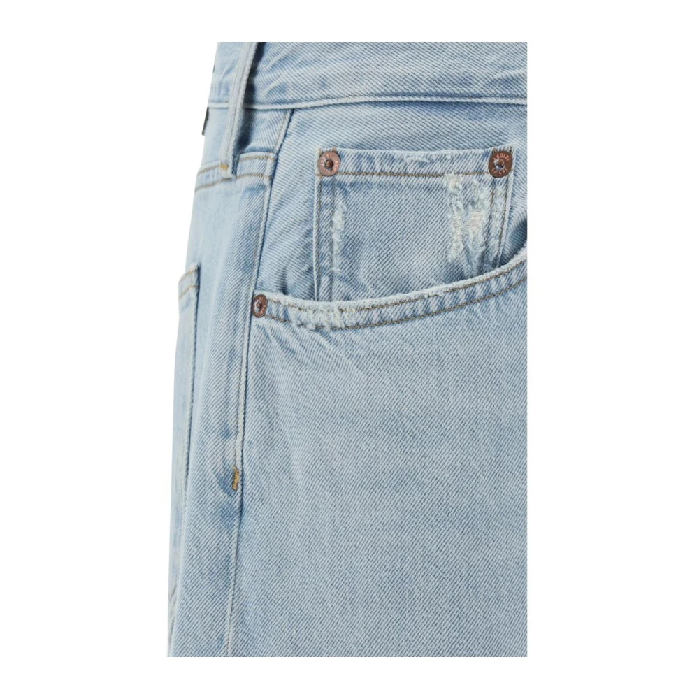 Agolde Ruime Katoenen Jeans met Knoopsluiting Blue Dames