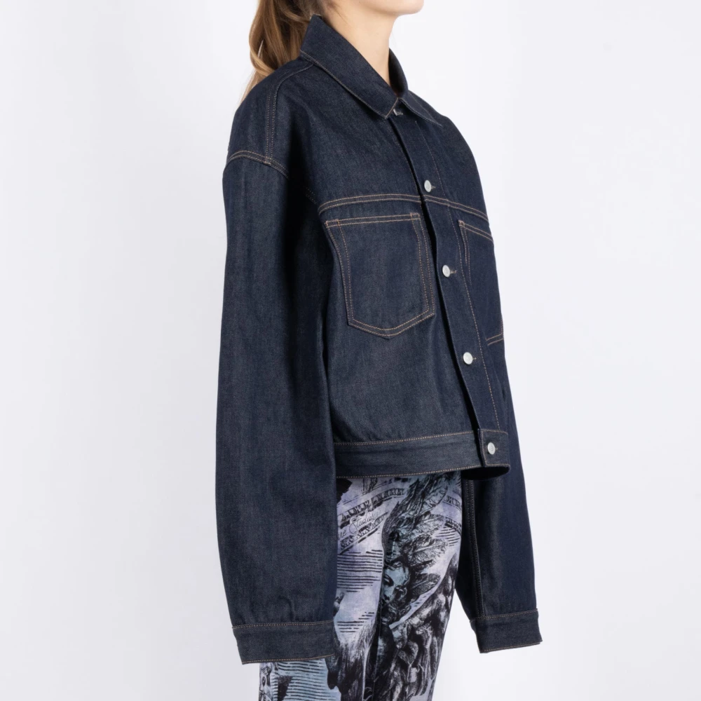 Acne Studios Blauwe Katoenen Jas Blue Dames