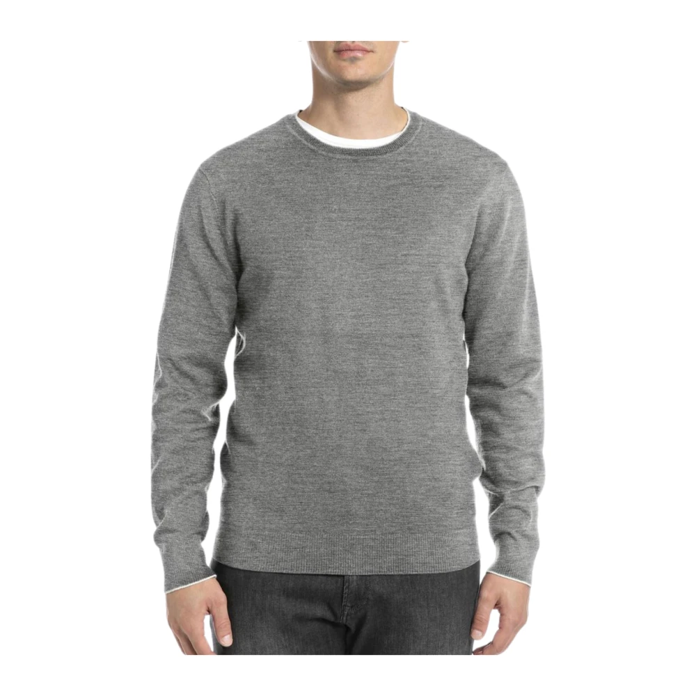 Replay Mesh Style Medium Grey Melange Top Gray Heren