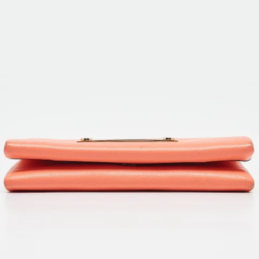 Chloé Pre-owned Leather wallets Orange Dames