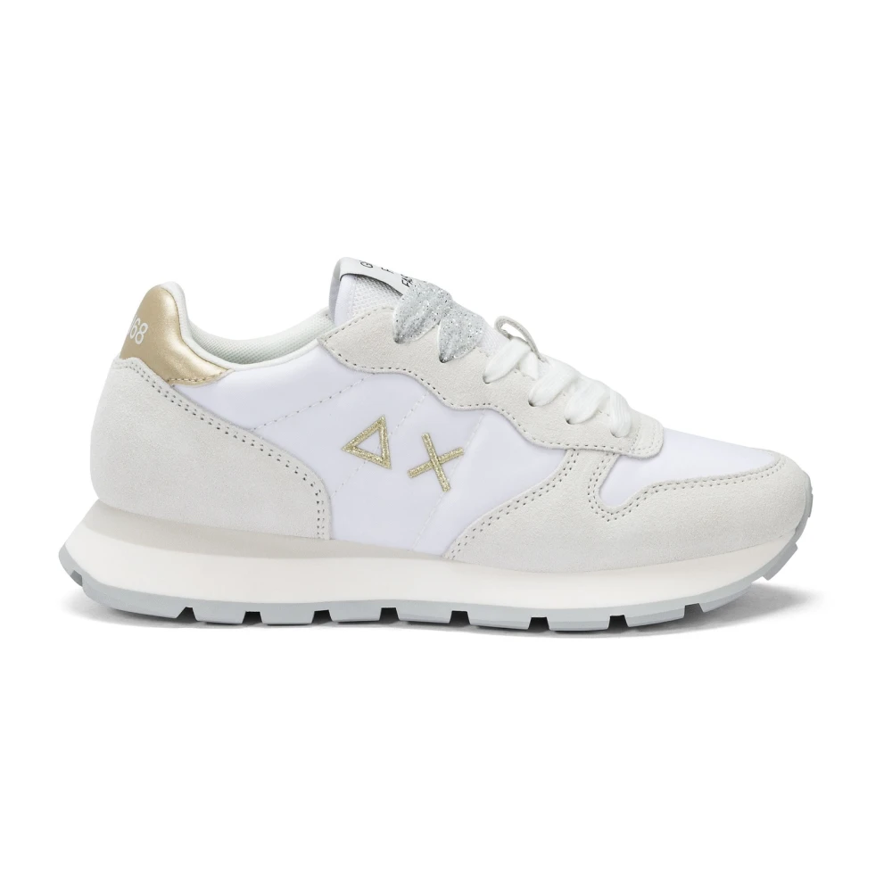 Sun68 Ally Solid Casual Sneakers Nylon Leer Dames Schoenen Wit