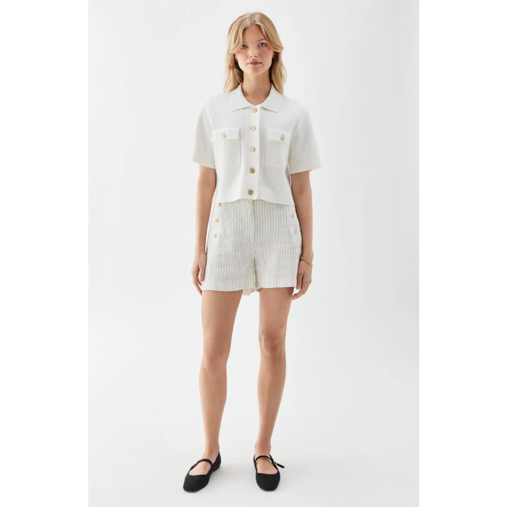 Busnel Pixie Gestreepte Shorts Beige Dames