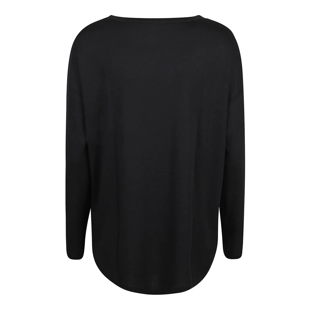 majestic filatures Blauwe Lyocell Katoen T-shirts en Polos Blue Dames