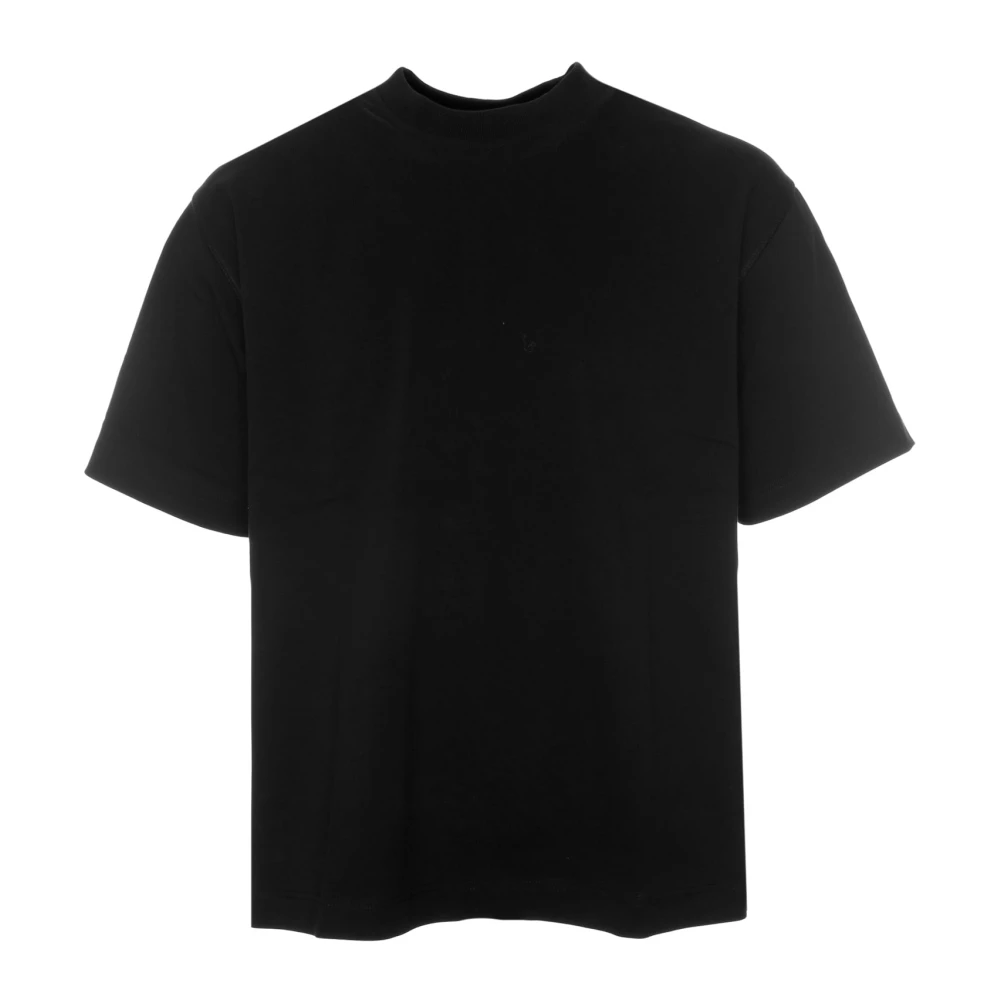 Closed Geribbelde Ronde Hals T-Shirt Black Heren
