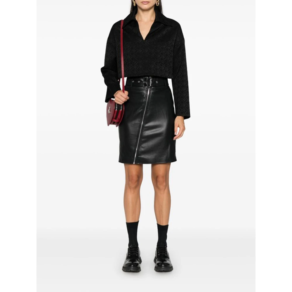 Karl Lagerfeld Hoge taille biker potloodrok Black Dames
