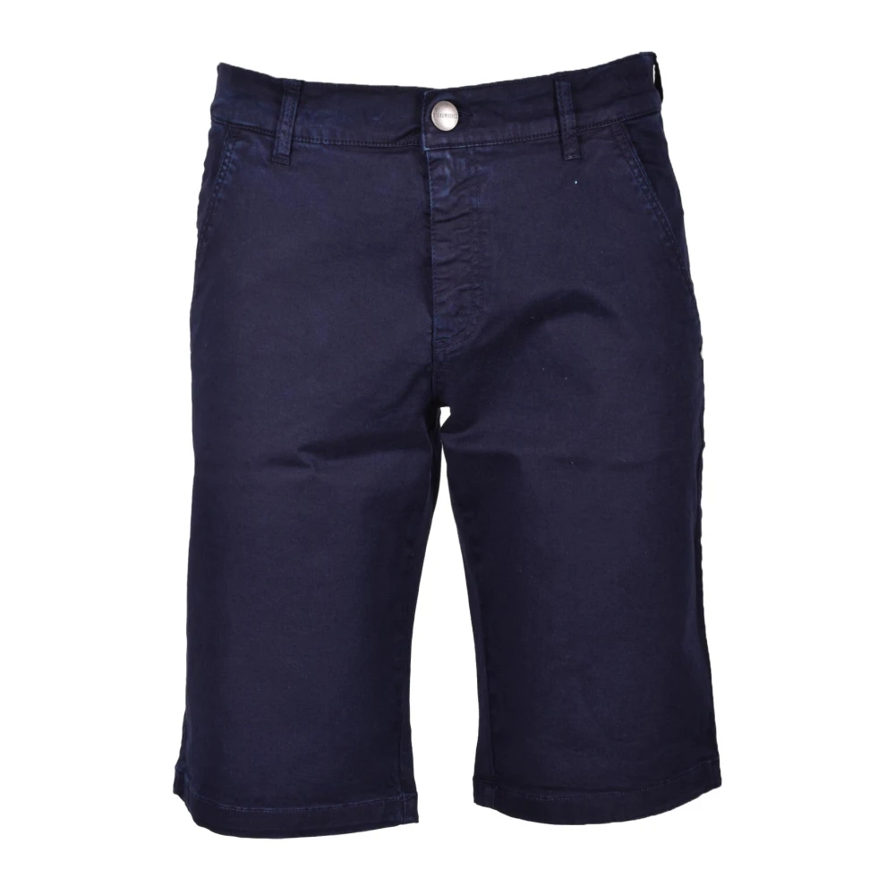 Bikkembergs Katoen Elastaan Bermuda Shorts Blue Heren