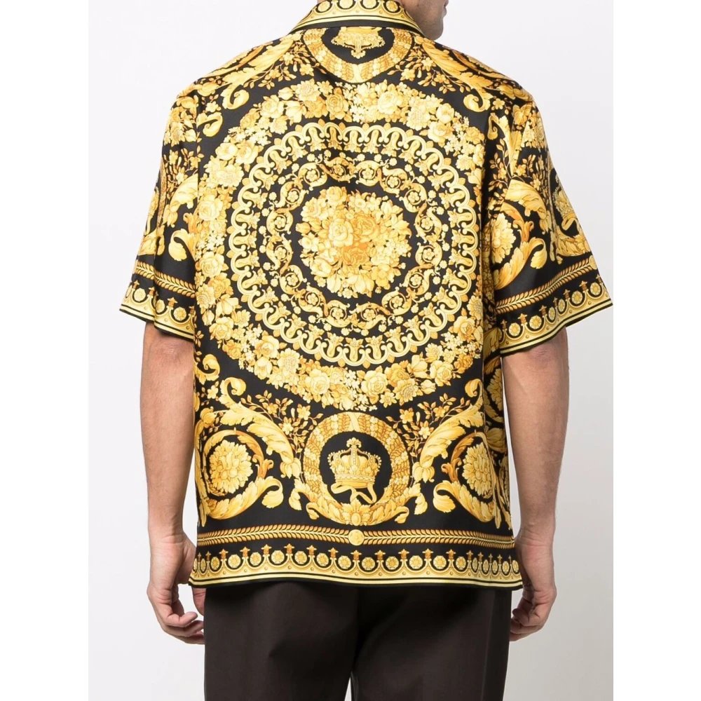 Versace Barok Print Bowling Shirt Multicolor Heren