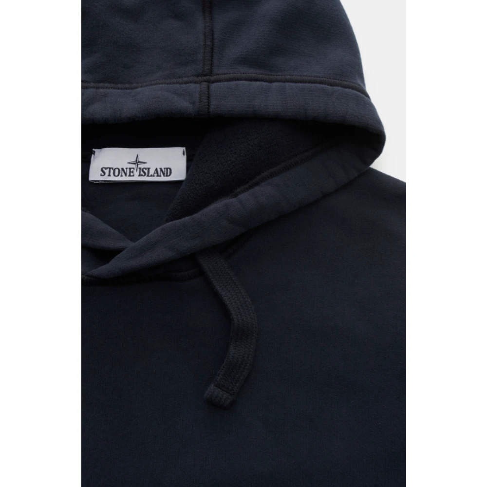 Stone Island Blauwe Hoodie van Katoen Fleece Blue Heren