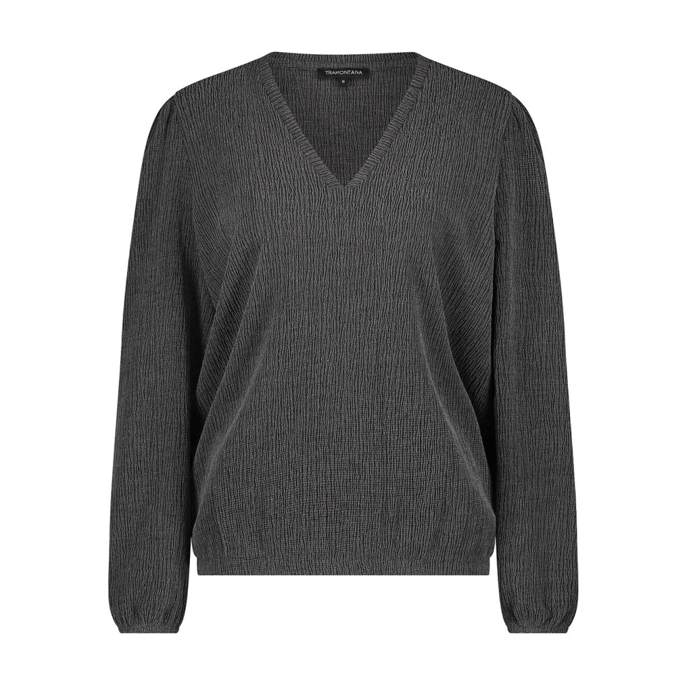 Tramontana Gekreukelde Sweater Gray Dames