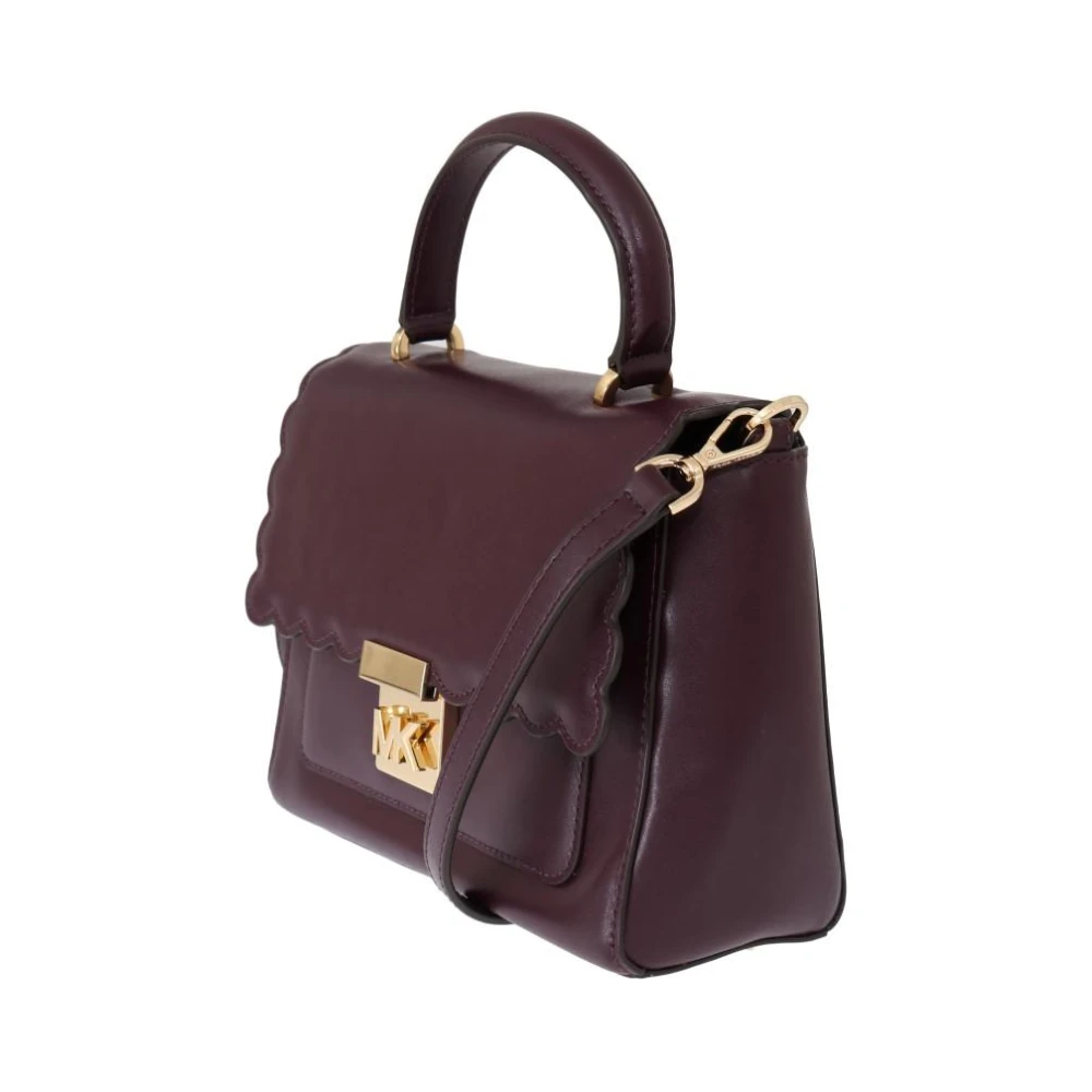 Michael Kors Elegante leren schoudertas met magneetsluiting Purple Dames