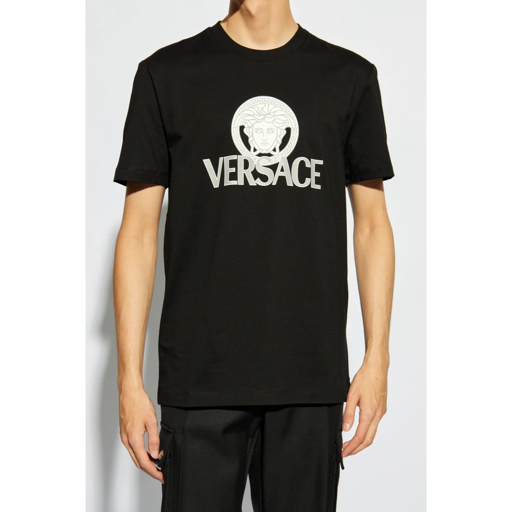 Versace T-shirt met print Black Heren