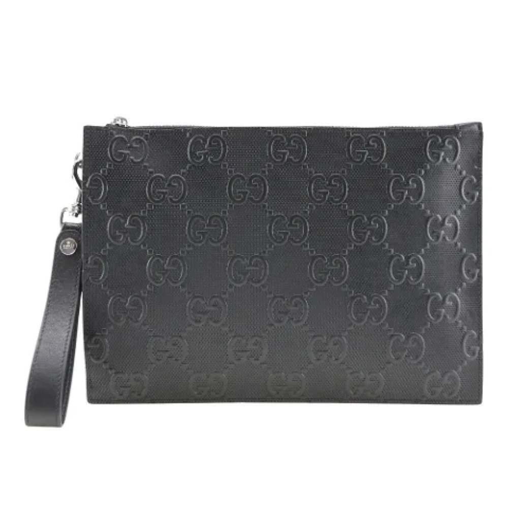Gucci Vintage Pre-owned Leather clutches Black Dames
