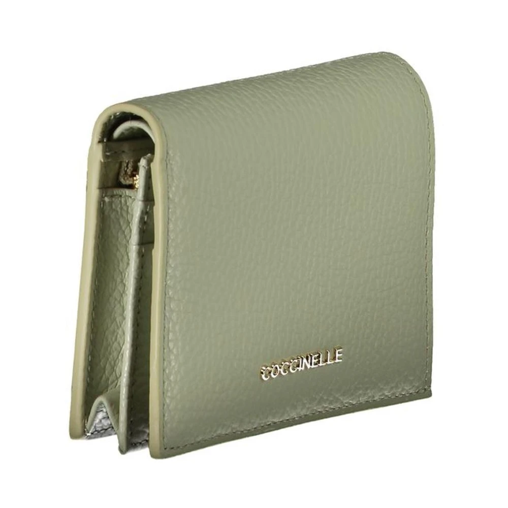 Coccinelle Groene Leren Portemonnee met Muntvak Green Dames
