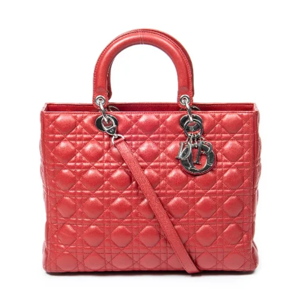 Dior Vintage Pre-owned Leather dior-bags Red Dames