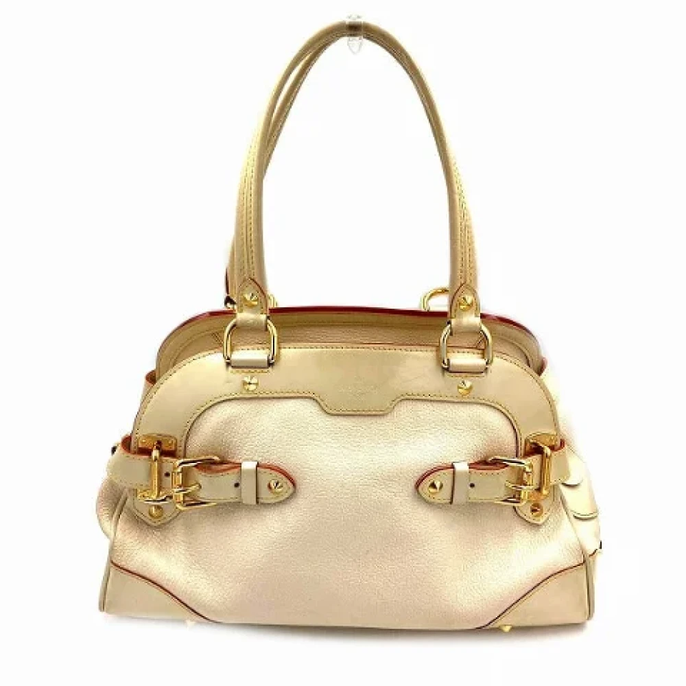 Louis Vuitton Vintage Pre-owned Leather handbags Beige Dames