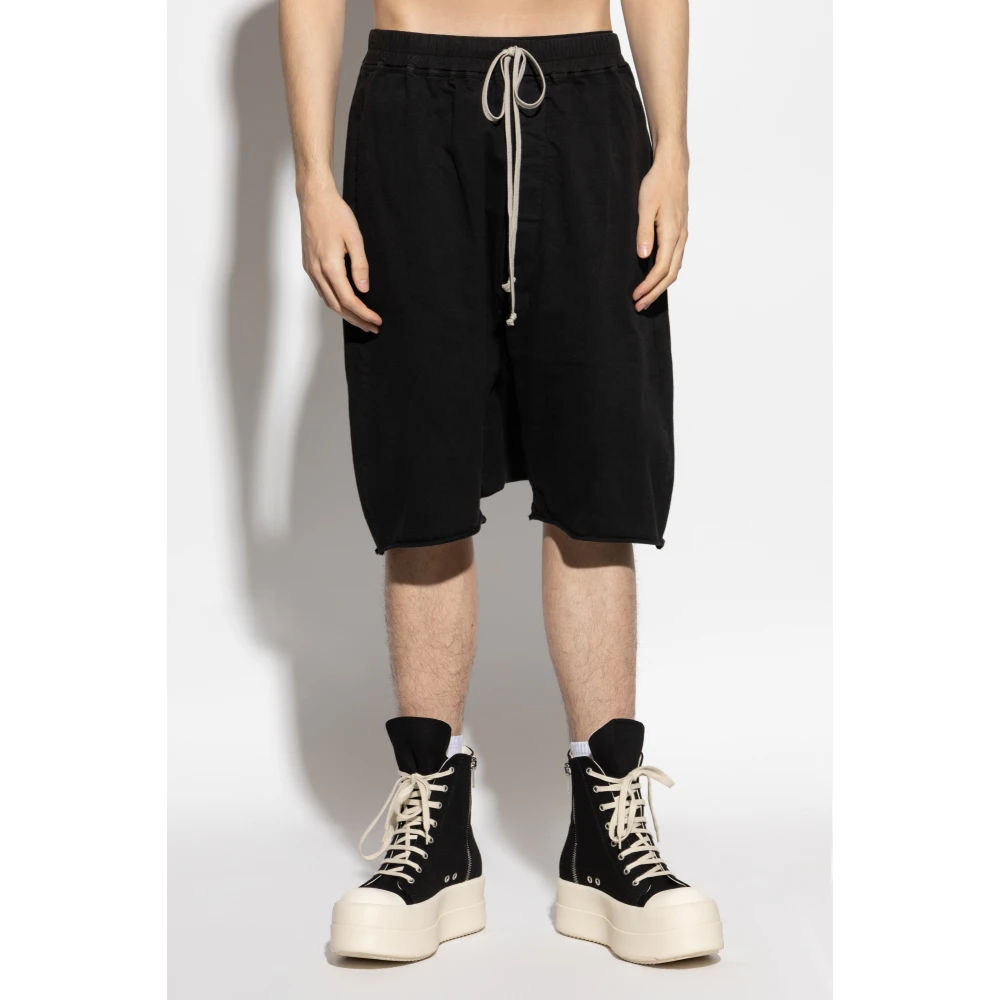 Rick Owens Cotton Shorts Black Heren