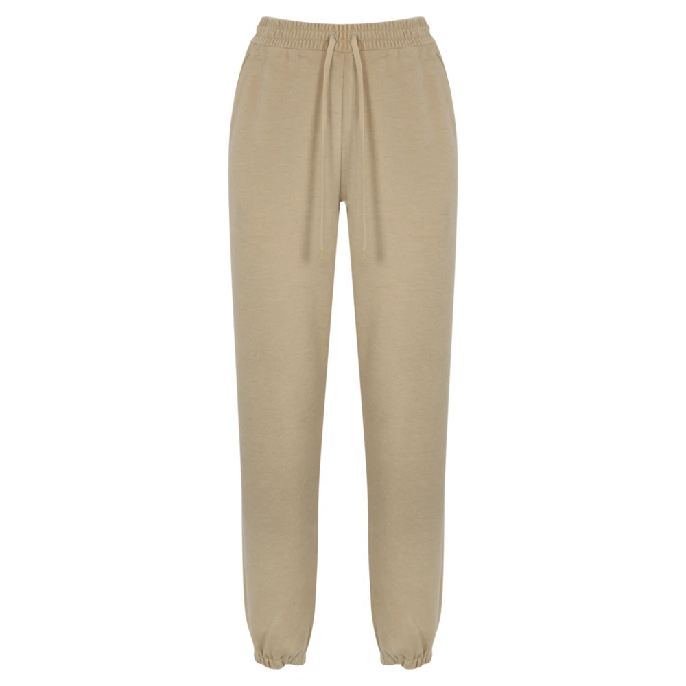 Max Mara Weekend Elastiska midjeblandade byxor i ull Beige, Dam