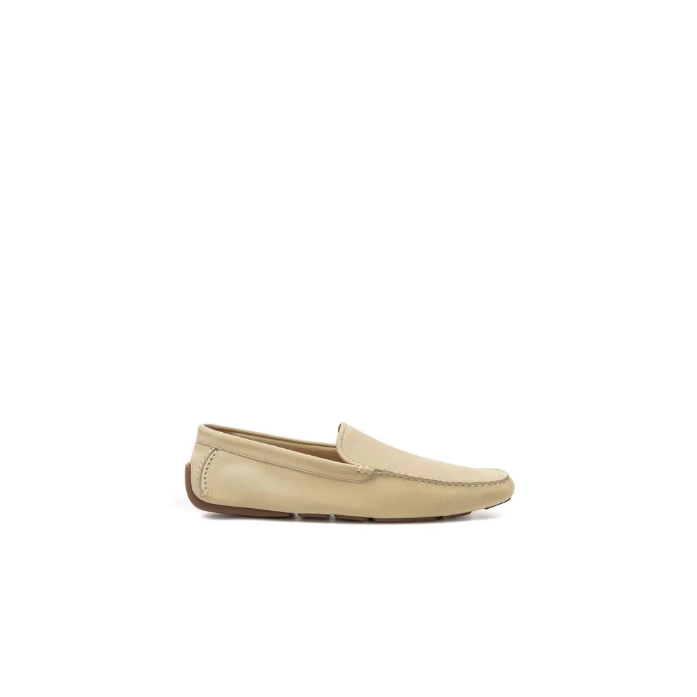 Bally Men's Beige Loafers, 6 Uk, Leather Loafers Classic Shoe