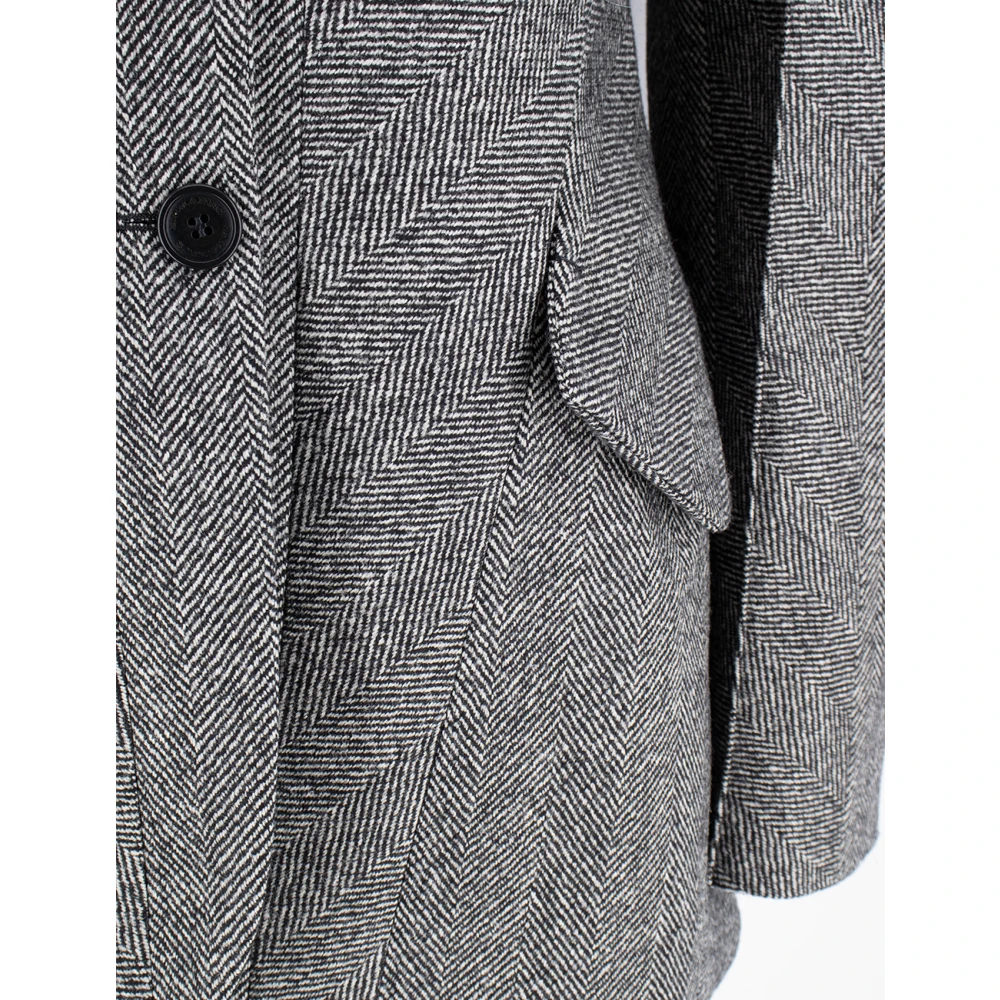 Ermanno Scervino Elegant Herringbone Jacket Gray Dames