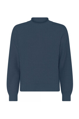 blue-casual-structured-pullover-sweater