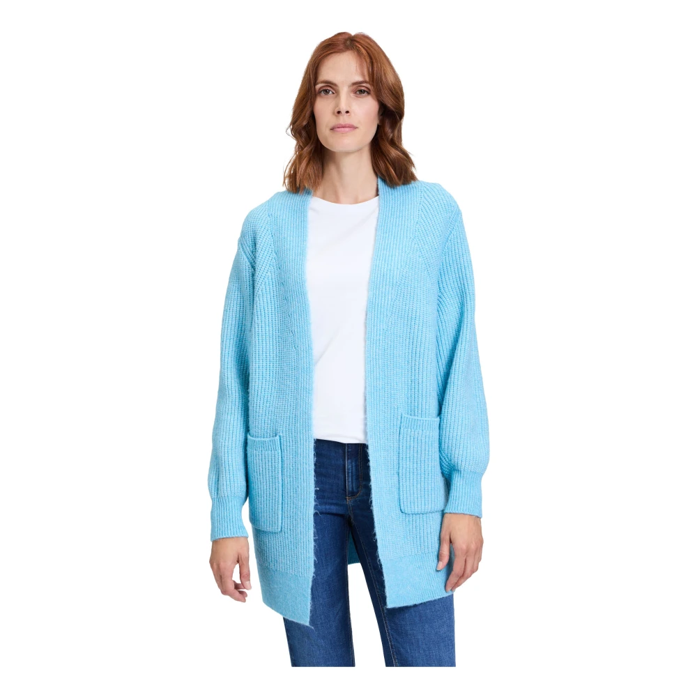 Betty & Co Gebreid Vest zonder Sluiting Blue Dames