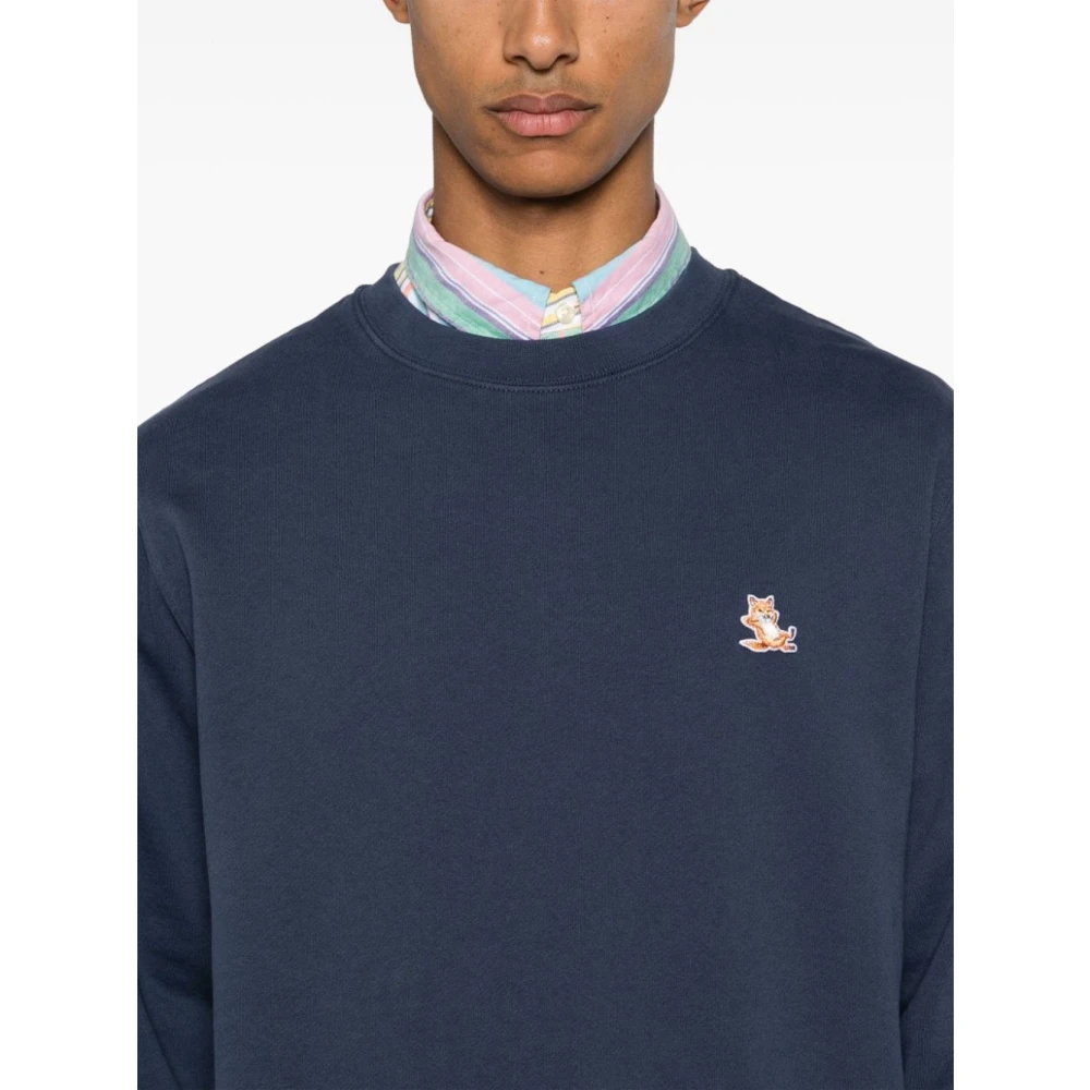 Maison Kitsuné Blauwe Sweatshirt Aw24 Herenmode Blue Heren
