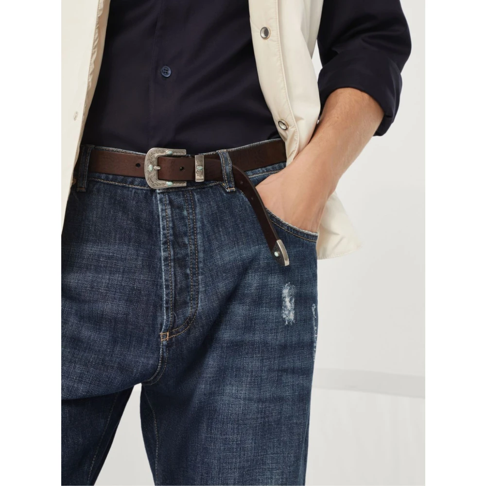 BRUNELLO CUCINELLI Ebony Riemen voor Stijlvolle Outfits Black Heren