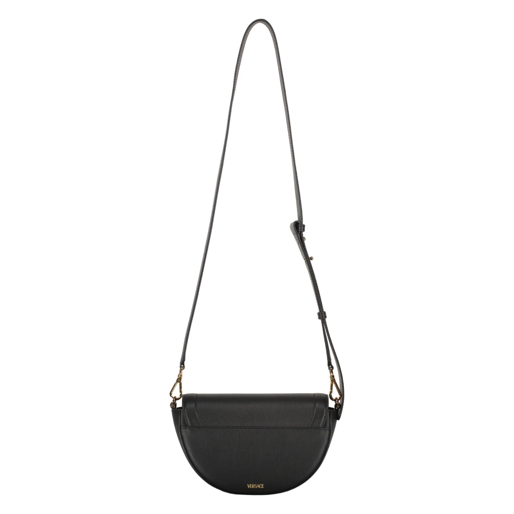 Versace Stijlvolle leren crossbodytas Black Dames