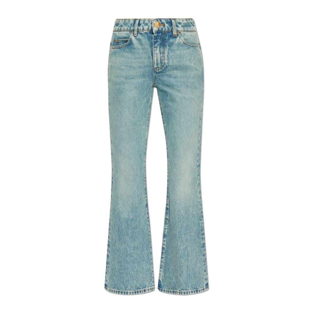 Balmain Wijduitlopende denim jeans Blue Dames