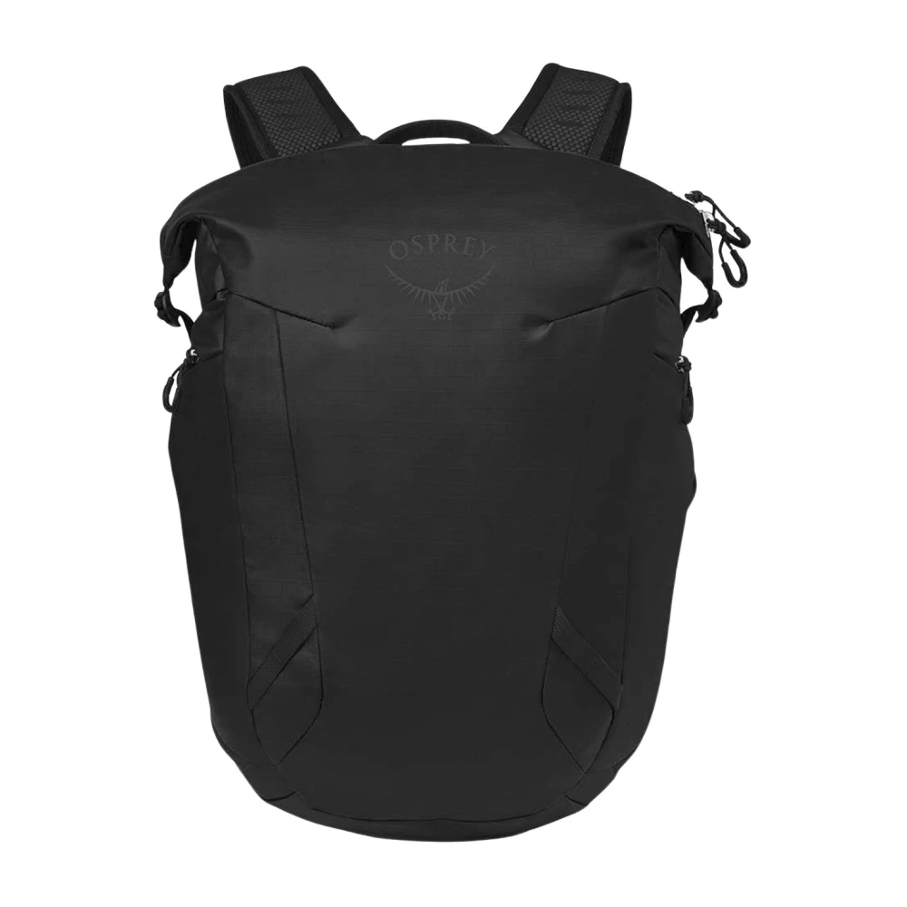 Osprey Men's Black Nylon Backpack With Top Zip Closure