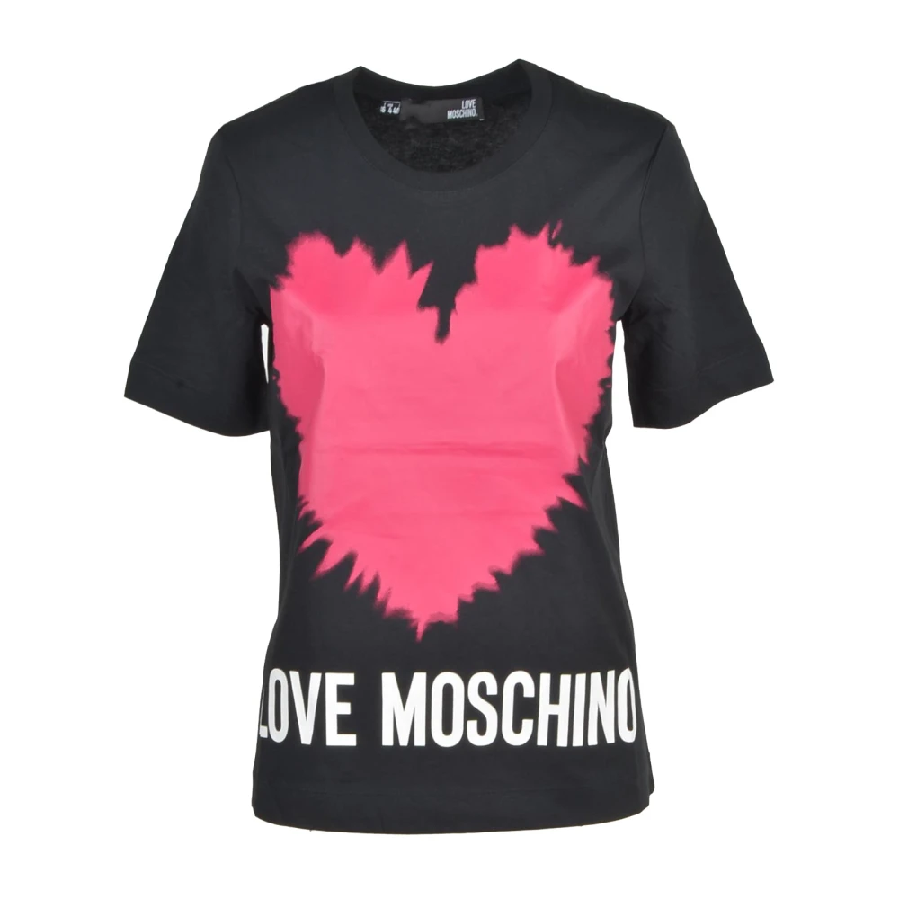 Love Moschino Katoenen T-shirt met Stijlvol Ontwerp Black Dames