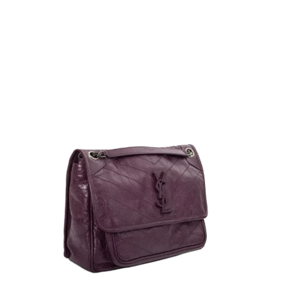 Yves Saint Laurent Vintage Pre-owned Leather shoulder-bags Purple Dames