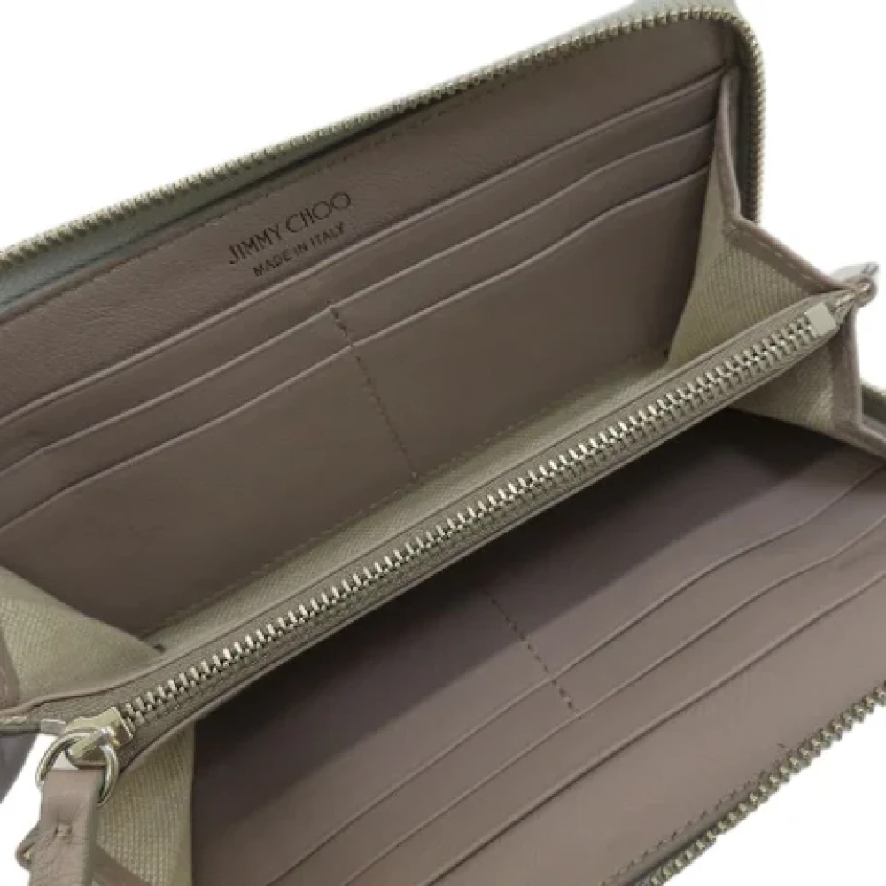 Jimmy Choo Pre-owned Leather wallets Gray Dames