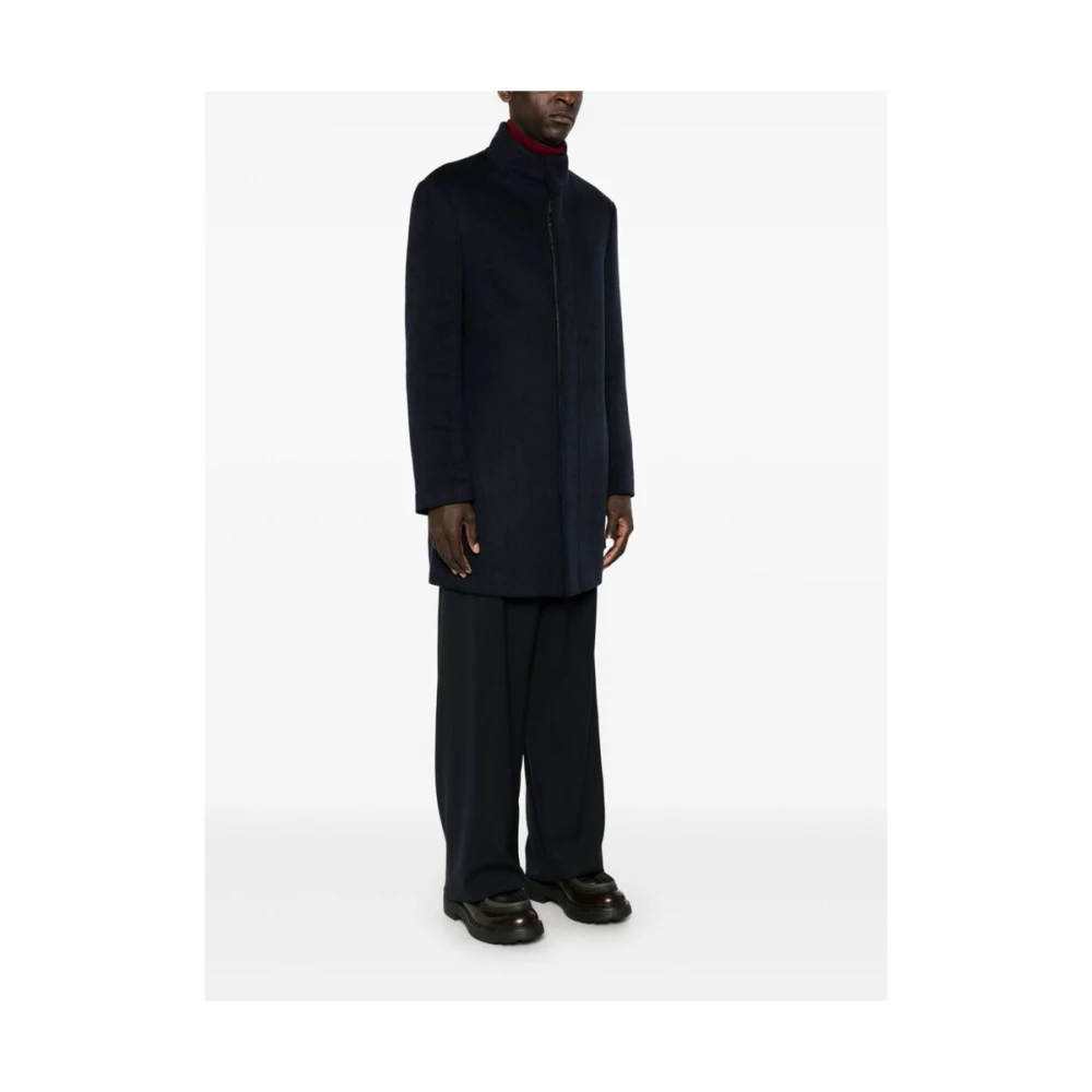 Calvin Klein Zwarte wollen blend jas met pieklapels Black Heren