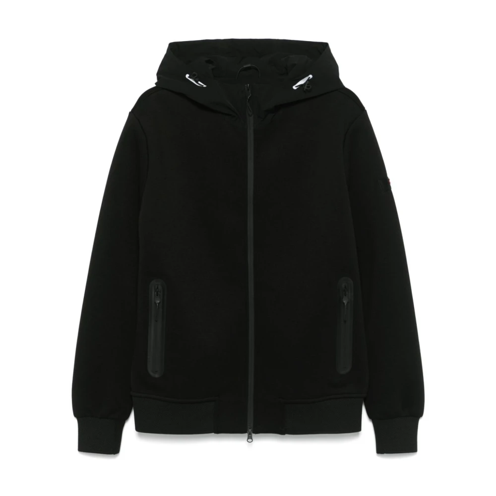 Peuterey Zwarte Reflecterende Rits Hoodie Jas Black Heren