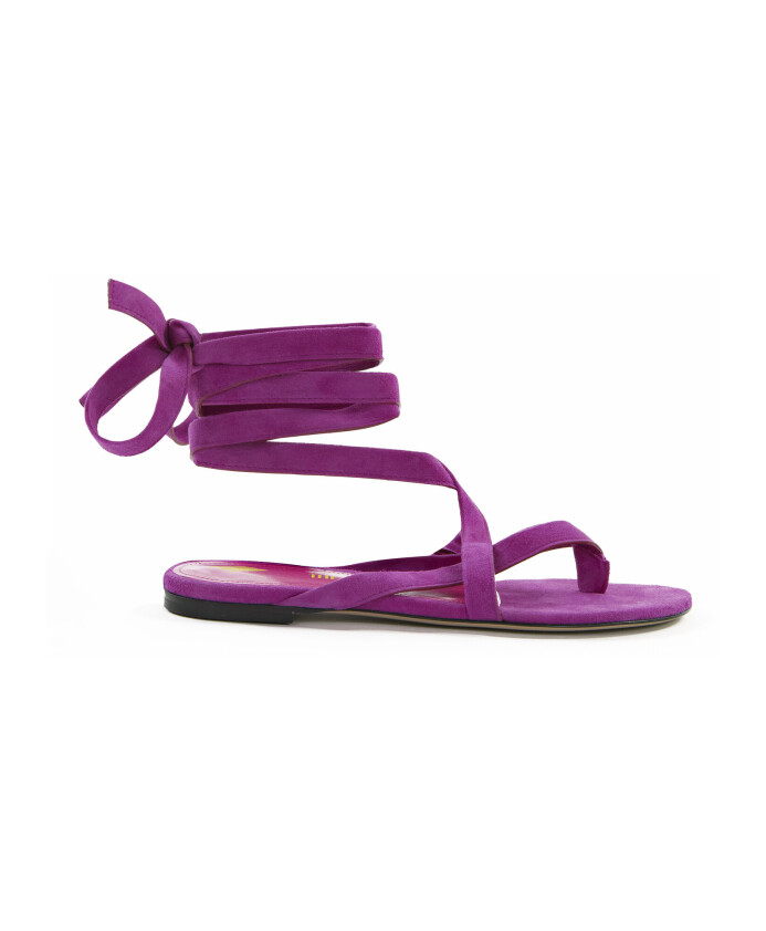 sandale-plate-a-lacets-violette