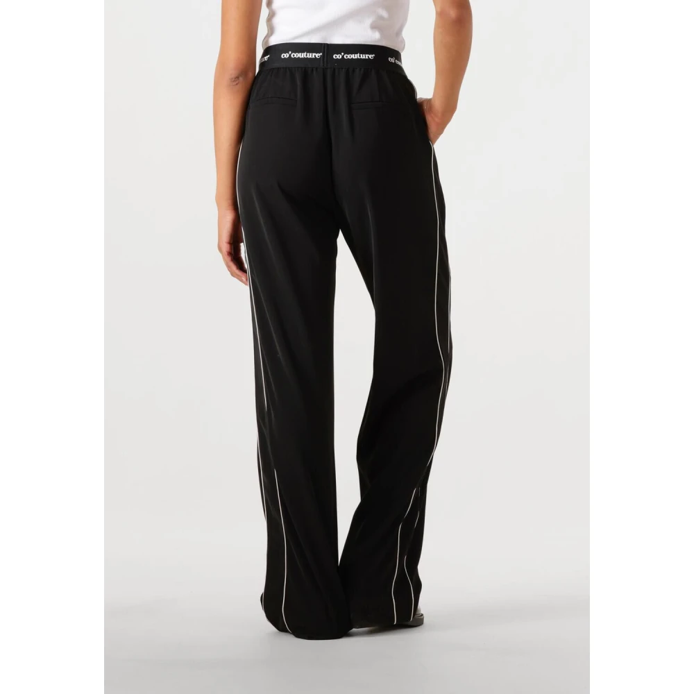 Co'Couture Elegante Logo Piping Broek Black Dames