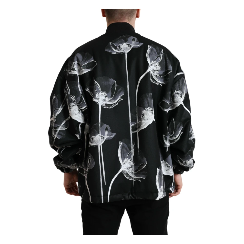 Dolce & Gabbana Elegante Bloemenbomberjack Black Heren
