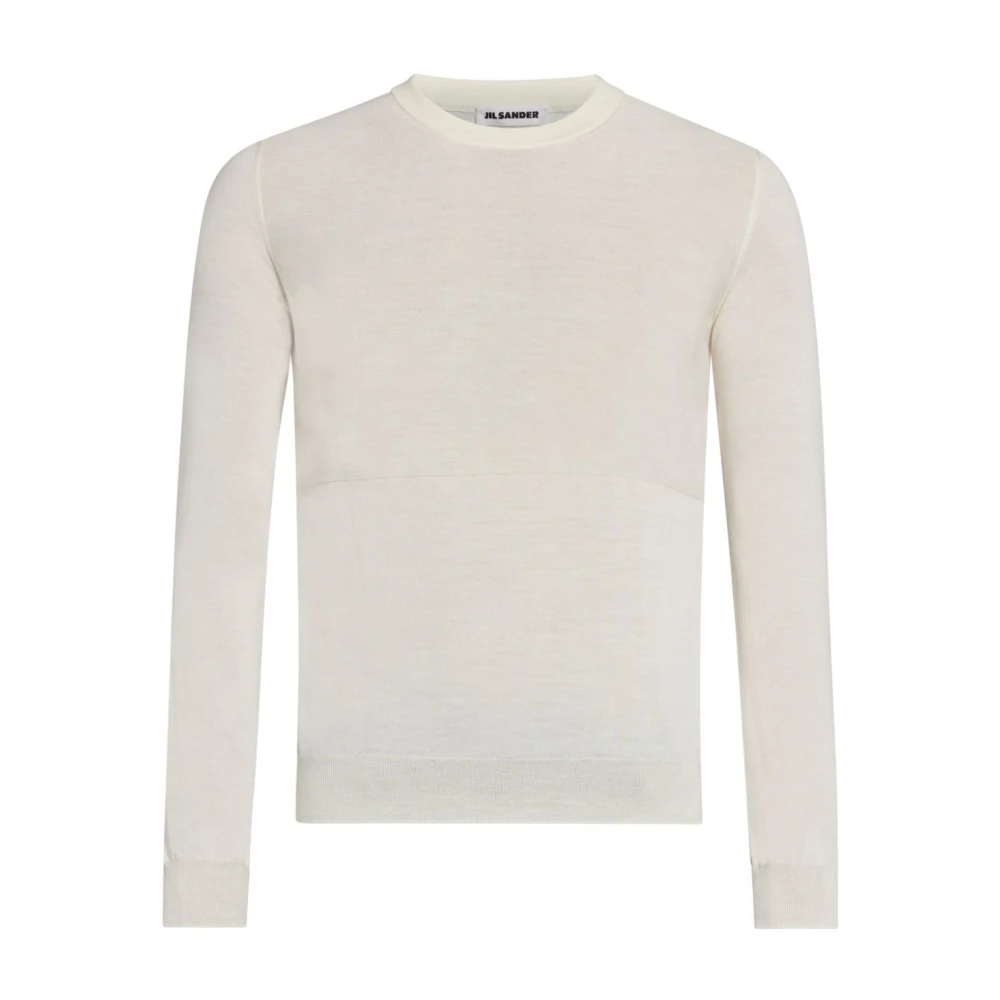 Jil Sander Uomo Bianco Maglieria Girocollo